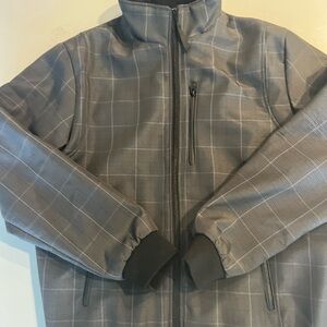 Men's Gray Checkered Windbreaker